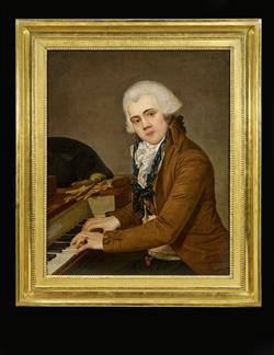 Portrait de pianiste avec piano carré Erard frères | Anonyme